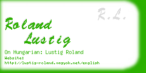 roland lustig business card